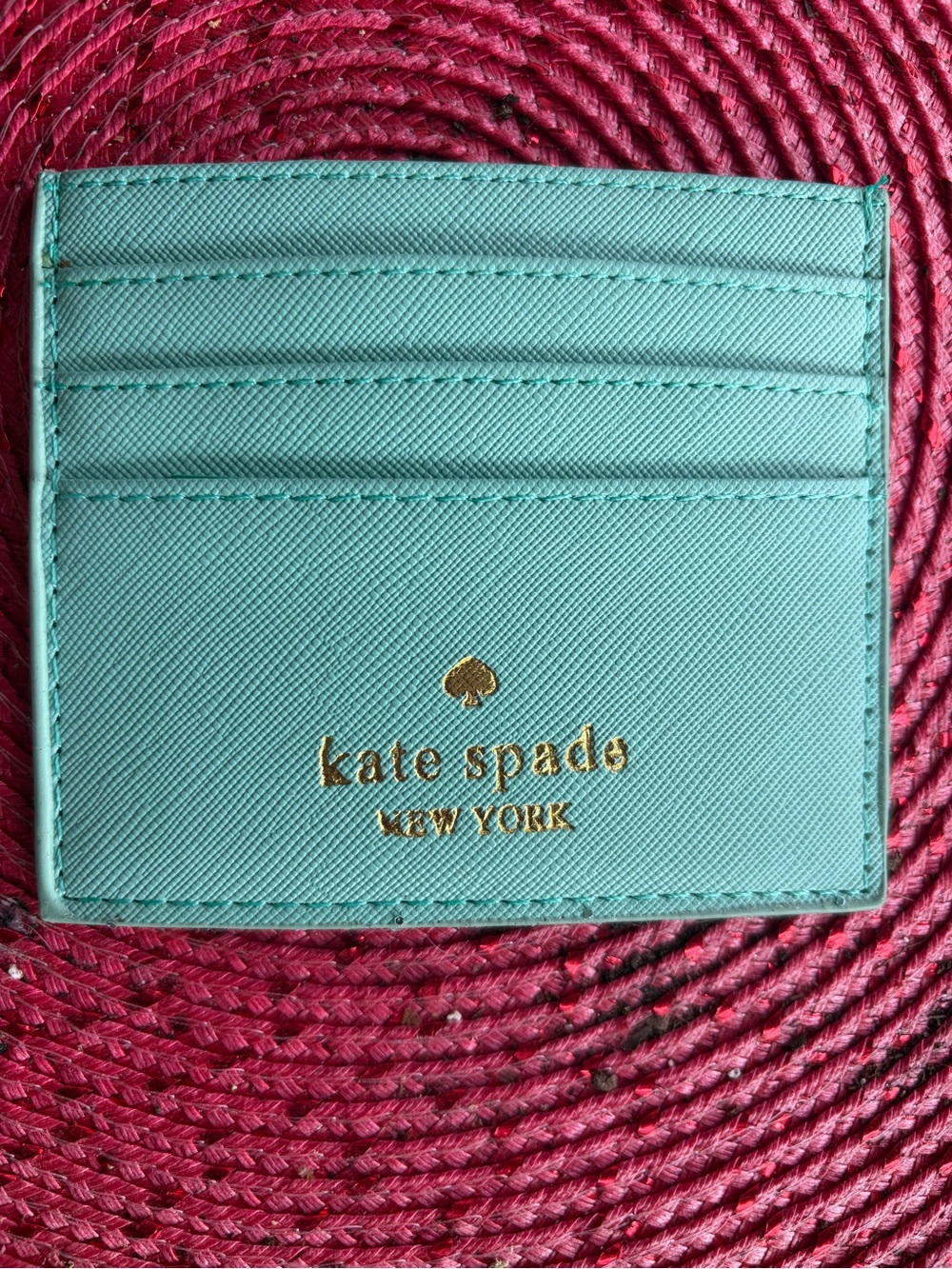 kate spade New York Madison small Turquoise Card Case never used